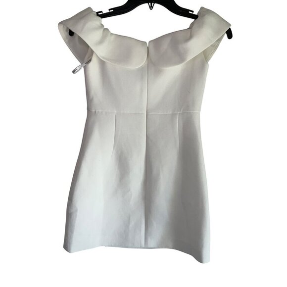 self-portrait Crepe Bow Mini Dress in White 2 New Womens Strapless Bridal - Picture 7 of 15